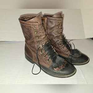 ACME Brown and Black Heeled Boots